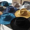 Winter Suede Wide-brimmed Fedora Hat for Women and Men Church Jazz Cap Panama Felt Hat Outdoor Windproof Hat Wholesale