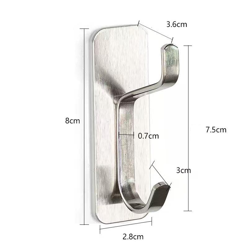 Adhesive Wall Hooks for Towels Coats - Stick On Hooks Hanging Heavy Duty (13lb), Metal Hook for Door, Bathroom, Dorm, Closet - Hanger for Purse