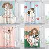 Digital Printed Polyester Waterproof Shower Curtain Bathroom Partition Curtain Toilet Blocking Curtain Shower Curtain