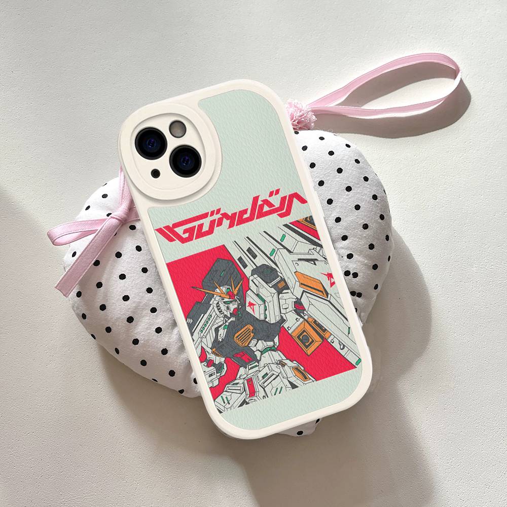 Cartoon G-Gundams Leather Phone Case For IPhone 16 15 14 13 12 11 Pro Max Plus Shockproof Cover