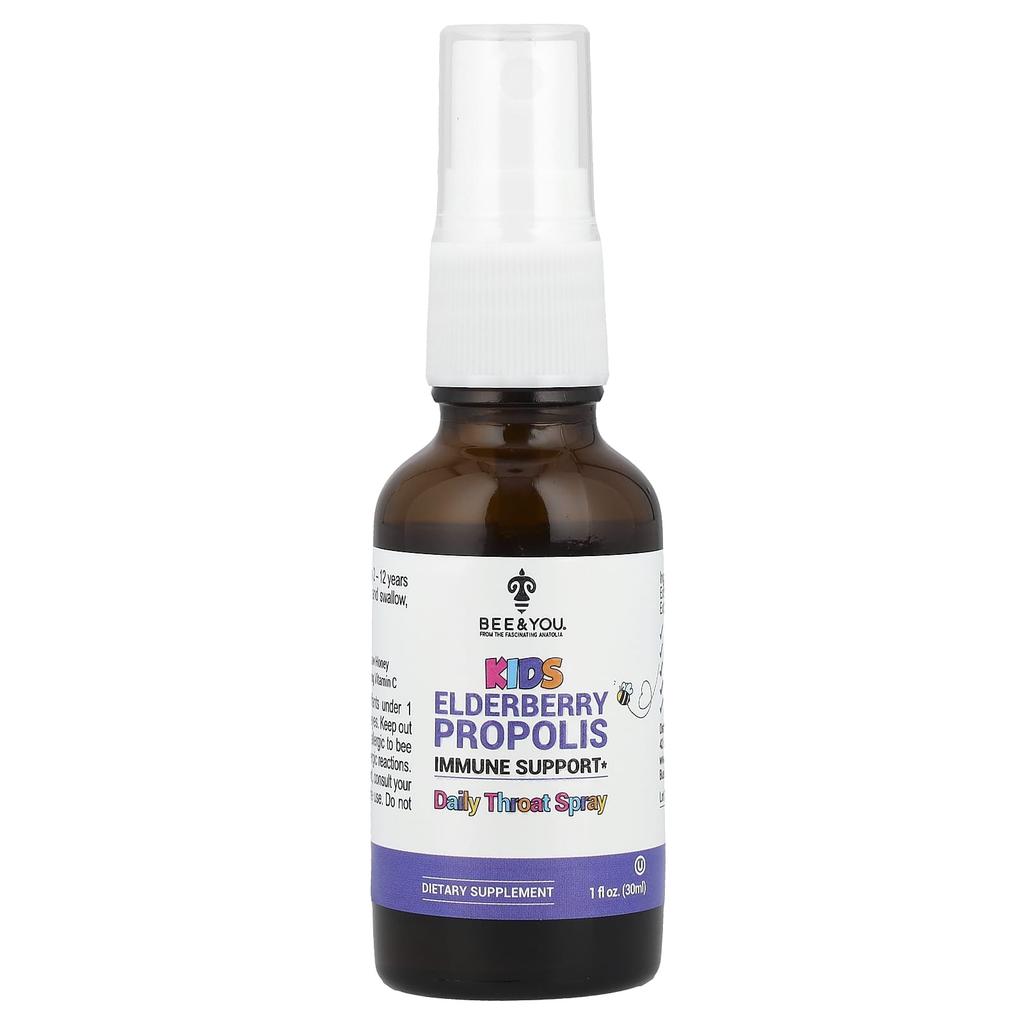 Bee & You, Children's Elderberry Propolis Daily Throat Spray, 30Ml (1Fl Oz)