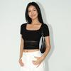Short-sleeved T-shirt Square Stitching Top Short Top