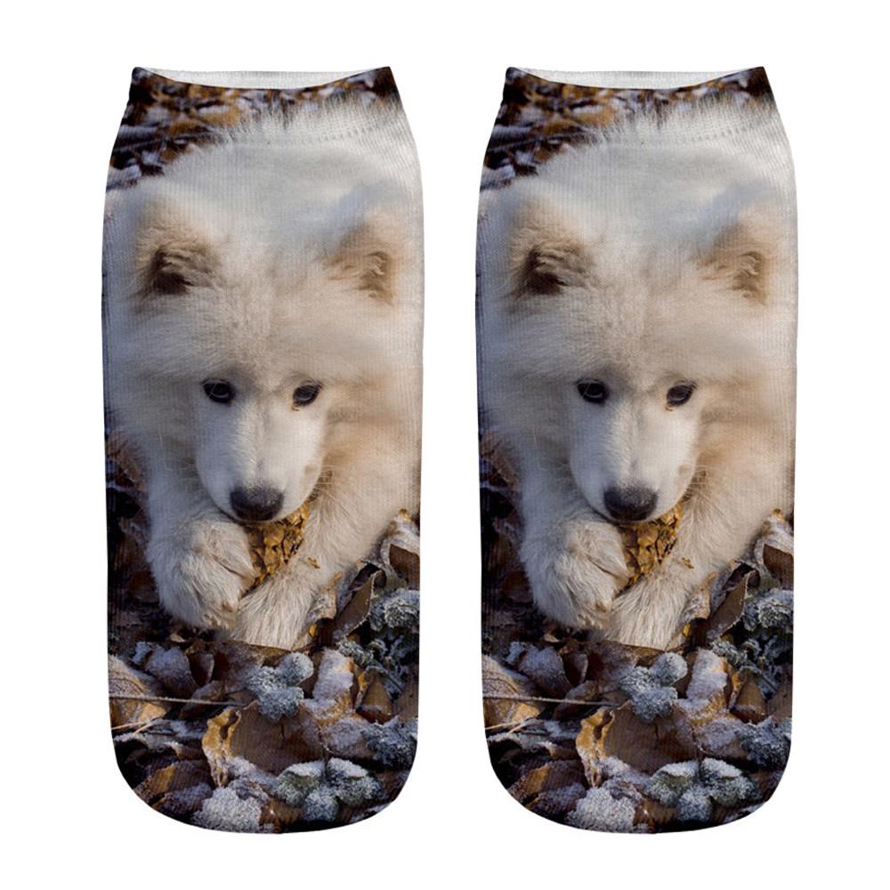 Popular Funny Unisex Short Socks 3D Dog Printed Anklet Socks Casual Socks