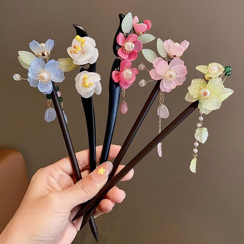 Light Luxury New Chinese Flower Fringed Hairpin, National Style Advanced Sense, Ancient Style Hairpin, Hairpin Headdress