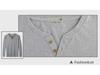 Men's Korean Style V-neck Two-Button Long-Sleeve Slim-Fit Cotton T-Shirt