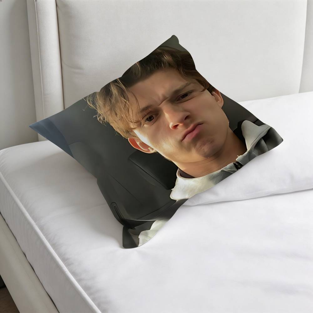 Funny Tom HHolland Actor Decorative Square Pillow Cover Modern Cushion Case for Living Room Bedroom