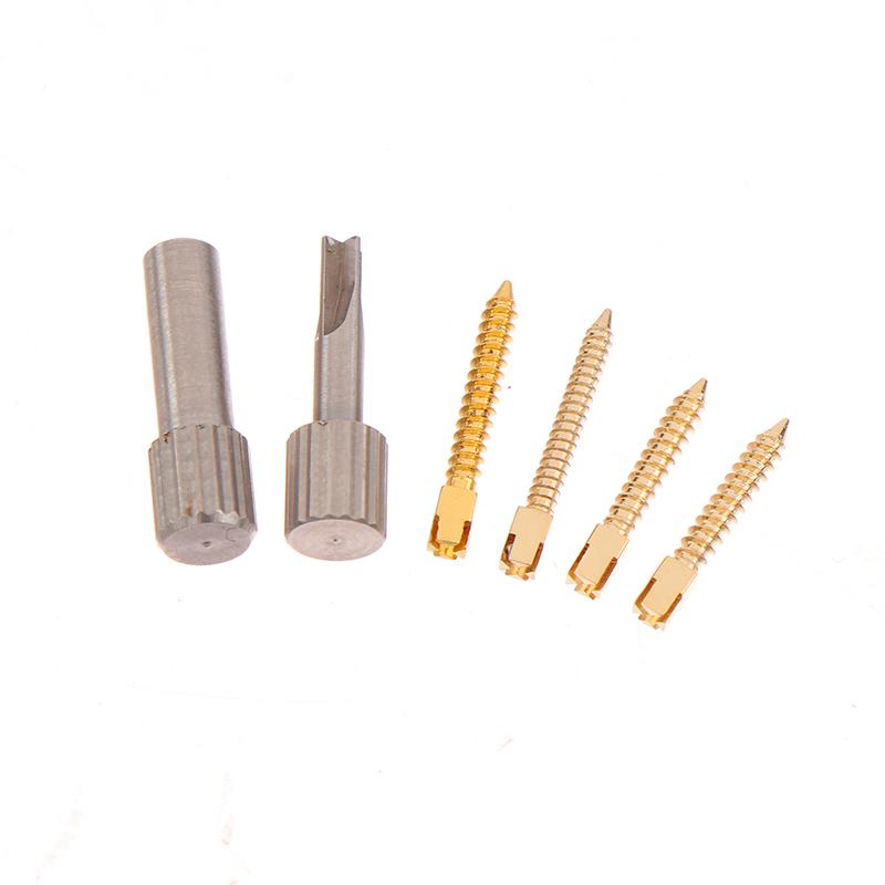 120Pcs/Box Dental Endodontic Conical Screw Post Root Canal Pins Thread Gold Plated Material Dentist Treatment Materials