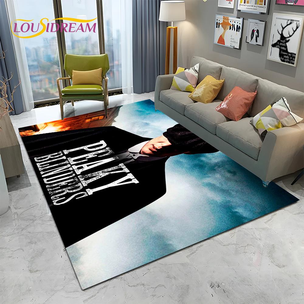 HD Tommy Shelby 3D P-Peaky Blinders Carpet Rug for Home Living Room Bedroom Sofa Doormat Decor,kids Area Rug Non-slip Floor Mat