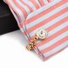 Men's Luxury Crystal Inlaid Gold and Silver Chain Cufflinks