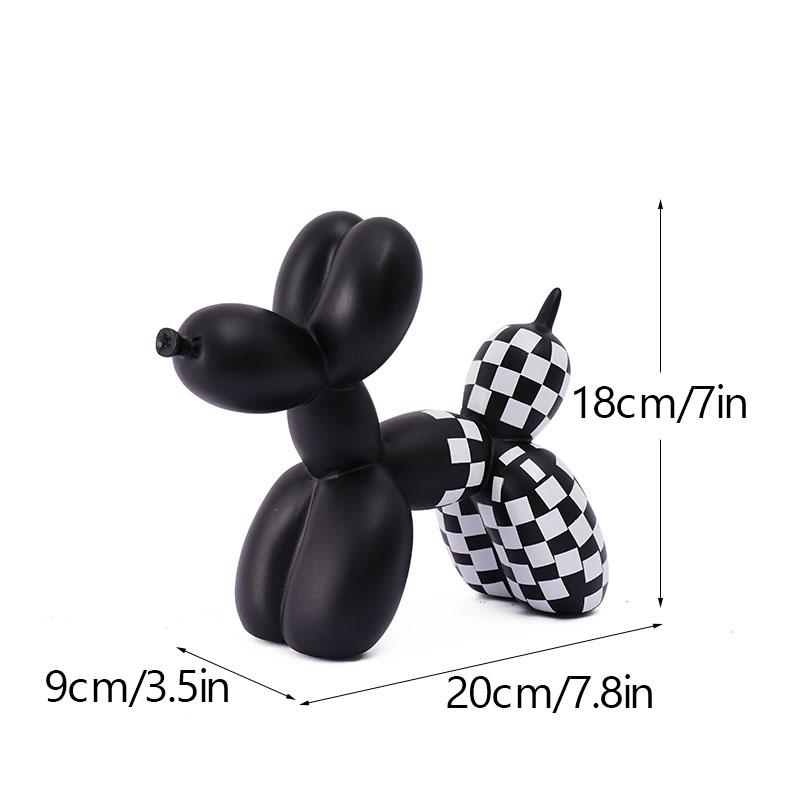 NORTHEUINS Figurki Psa Balonowego z Żywicy Wystrój Wnętrz Nordycka Sztuka Statuetka Szczeniaka Dekoracja Biurka Domowego Rękodzieło Kolekcja Ornament