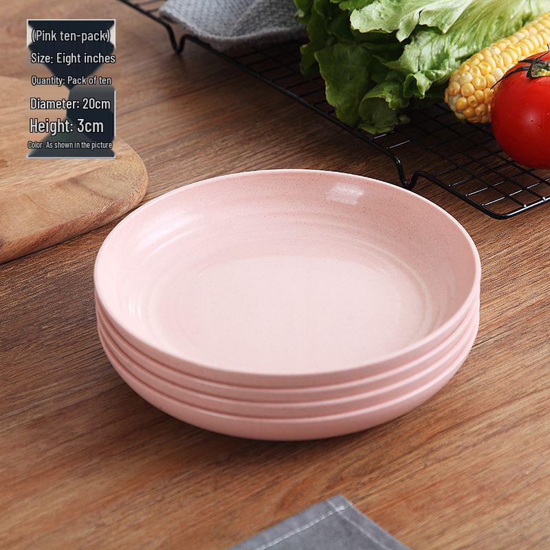 Sada biologicky odbouratelných plastových jídelních talířů odolných vůči vysokým teplotám