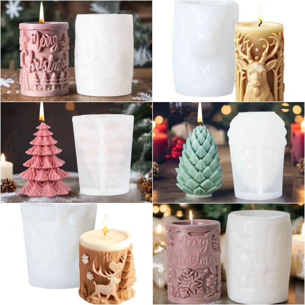 Christmas Tree Christmas Candle Mold Silicone Candle Making Tools Soap Making Mold Handmade