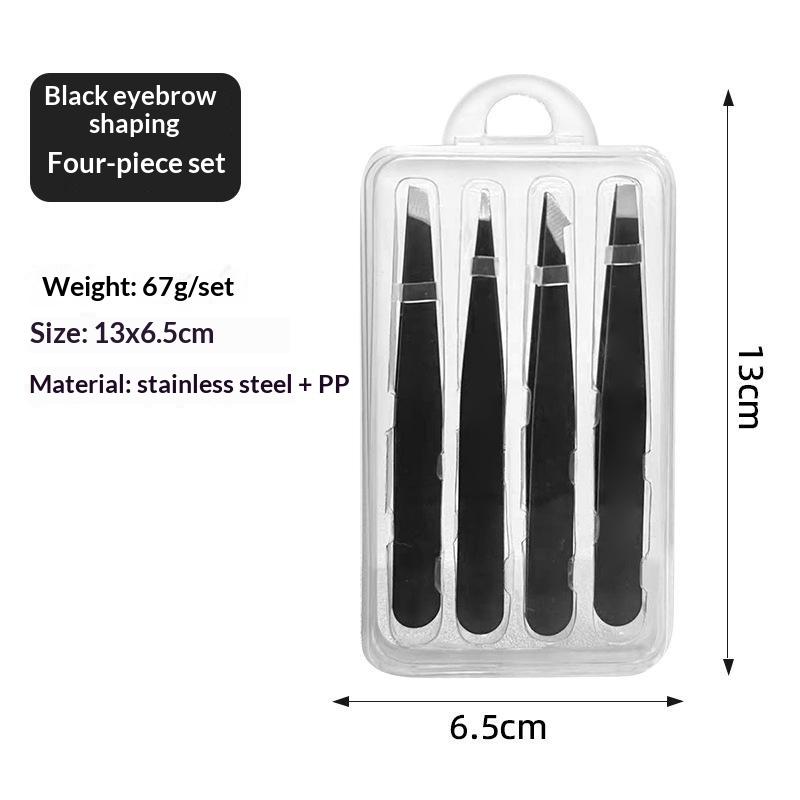 Multi-Purpose Eyebrow Tweezers, 4-Pack Stainless Steel Eyebrow Tightening Facial Hair Trimmer Makeup Tool Set, Eye Shaping Tools