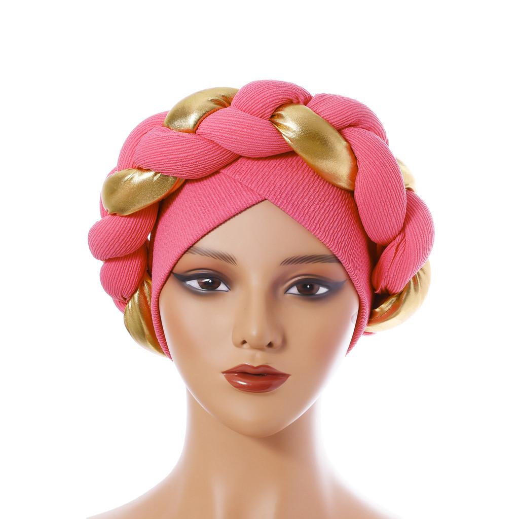 

Cross Pattern Female Head Wrap With Polyester Fabric For Autumn And Winter Fashion рожевий