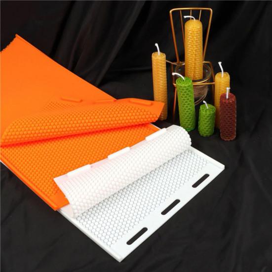 2 Pcs Silicone Beeswax Sheet Beeswax Press Embosser Machine Beeswax Honeycomb Making Mold for Beekeeping Accessory