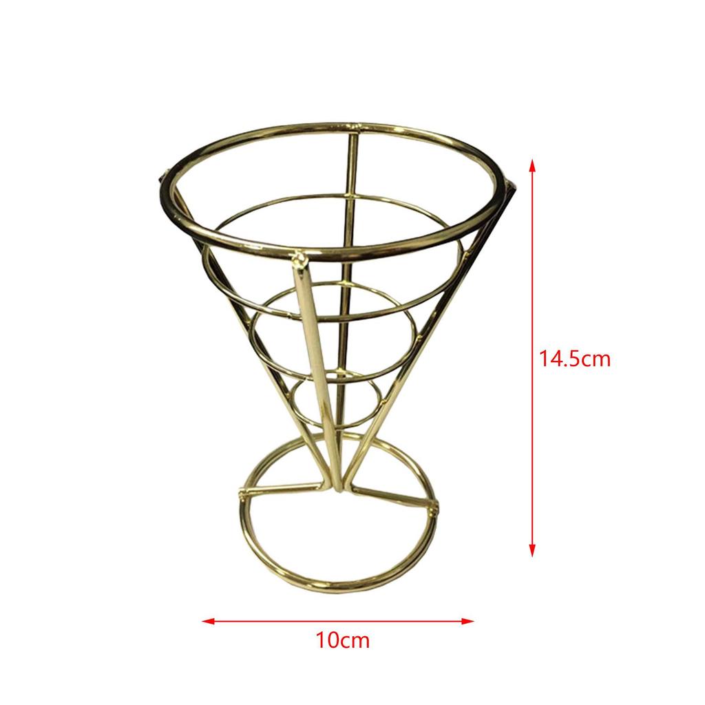 French Fries Stand Fried Chicken Display Rack, Metal Wire French Fry Holder for Restaurant, Cafe, Buffet Food Serving
