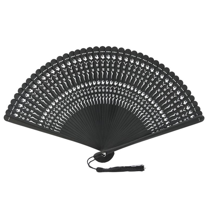 Folding Fan Antique Style Mini Chinese Style Full Bamboo Fan Summer Hanfu Classical Dance Cheongsam Men And Women Gifts Group Fan Black