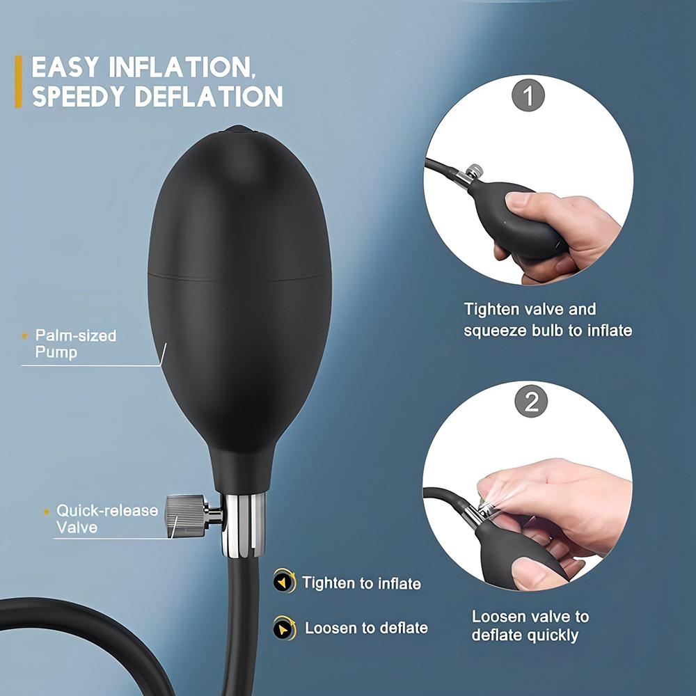 Pressure-activated Realistic Silicone Inflatable Anal Plug Masturbator, Anal Dilation, Anal Plug Couple's Adult Sex Toy, Sex Toy