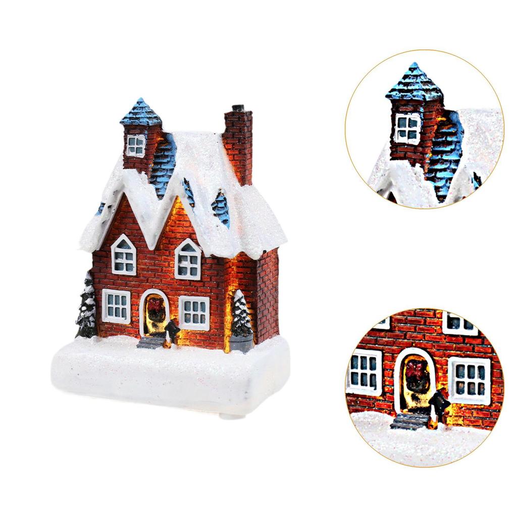 Lighted Up Christmas Village House Gift Decors LED Lighted Christmas Village for Home Indoor Outdoor Bookshelf Office Cabinet