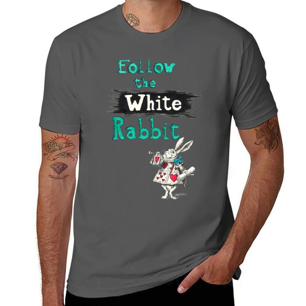 Follow The White Rabbit Tshirt Moisture Wicking Athletic Tshirt