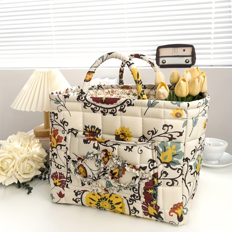 High Quality1pc Korean Style Contemporary Fabric Storage Basket, Portable Underwear Sundries Organizer, Printed Home Decor for Kitchen Bathroom