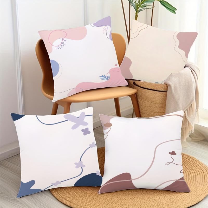 Simple Geometric Print Pattern Home Decor Pillowcase Bedroom Living Room Sofa Decoration Polyester Cushion Cover With Zipper