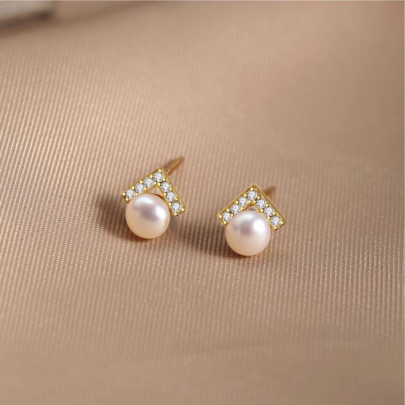 

Bao Yilong S925 Silver Butterfly & Flower Pearl Earrings - Korean Style Studs for Women 925 Silver