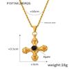 Retro Fashion Light Luxury Tiger'S Eye Stone Cross Pendant Collarbone Chain Niche Gold New Necklace Women