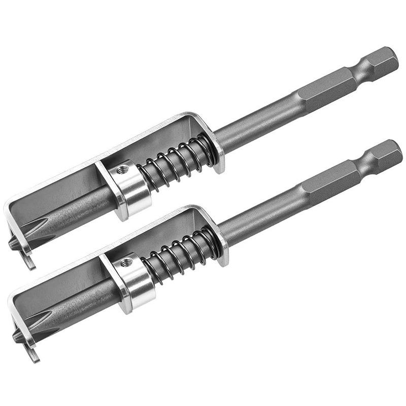 2-Piece Anti-Drop Spring-Loaded Screw Fixing Drill Bit Tool