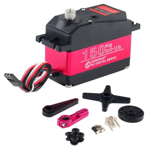 DIYmall 150KG DS51150 Digital RC Servo, Full Metal Gear, 270 Degrees, 12V, Waterproof, IP66, with 18T Servo Arm, for Baja Cars and 1/5 Scale RC Cars