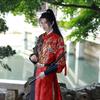 Chinese Tang Dynasty Style Hanfu Round Neck Robe Men and Women Couples Flying Fish Clothes