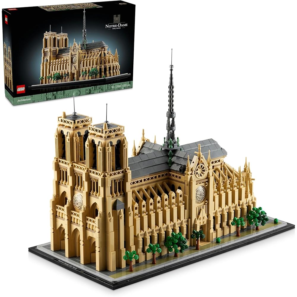 

LEGO Architecture Notre Dame Cathedral 4383 Pieces Building Block Toy for Collection Display Interior Decor Model 21061