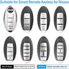 Autophone Compatible With Nissan Key Fob Cover With Leather Keychain Soft TPU Protection Key Case For Altima Maxima Rogue Armada Pathfinder Smart Key