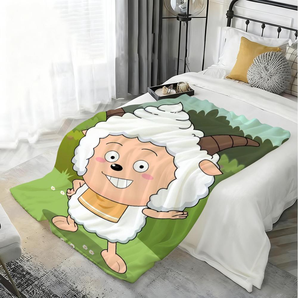 Love To Sleep Lazy Goat Throw Kid-Friendly Flannel Throw Blanket Soft Warm Anti-Static Washable All Season