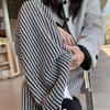 American Retro Pinstripe Woolen Petite Wide-Leg Pants - Casual Straight-Leg Streetwear 145cm