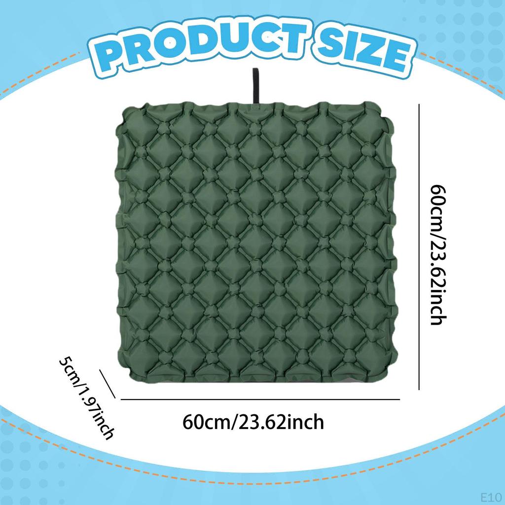 Inflatable Office Chair Cushion, Foldable with Storage Bag for Stadium, Camping, Hiking