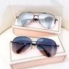 Fashion Gradient Sunglasses for Men Big Frame Pilot UV400 Anti-reflective Brand Design Sun Glasses Homme