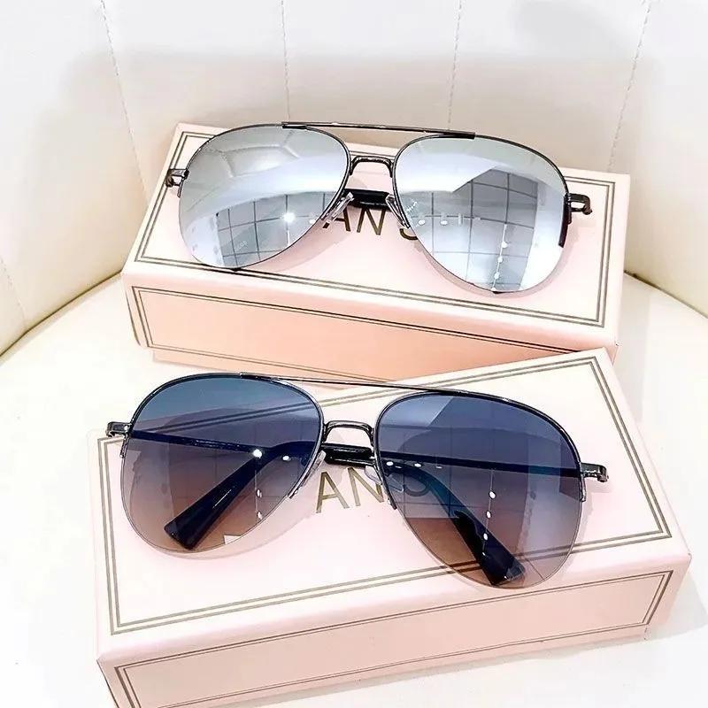 Fashion Gradient Sunglasses for Men Big Frame Pilot UV400 Anti-reflective Brand Design Sun Glasses Homme