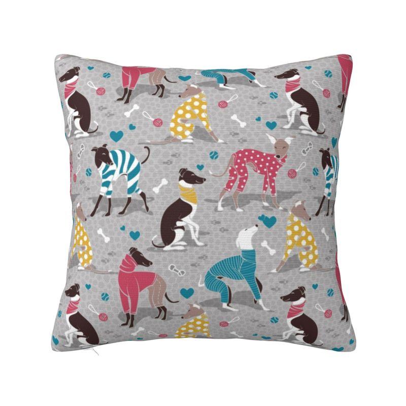 Custom Whippet Greyhound Dog Throw Pillow Case for Sofa Hound Modern Cushion Cover Soft Pillowcase