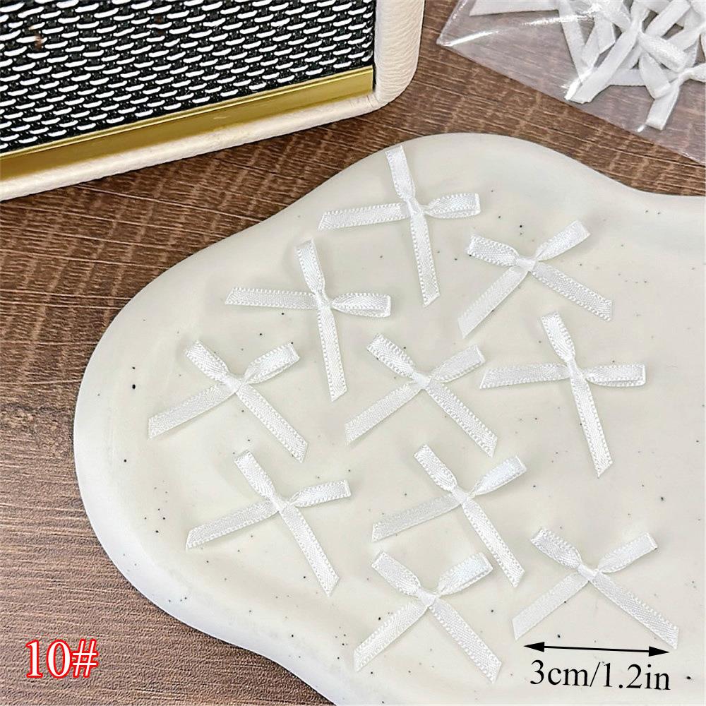 10Pcs Handmade Small Satin Ribbon Pink Bow Photocard Holder Packaging Materials Craft DIY Gift Decor Small Knot Bow Accessories
