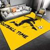 "Yellow Football Time Carpet with Soccer Player Graphic Design" Suitable for Use As an Anti-slip for Living Room Bedroom Sofas