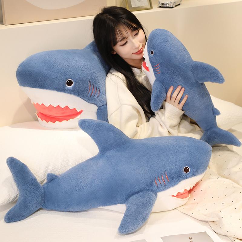 Simulation Shark Plush Toy New Style Soft Stuffed Sea Animal Sleep Huggable Pillow Christmas Birthday Gifts Cushion Baby Doll