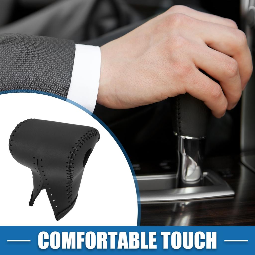 ABSOPRO Automatic Gear Shift Knob Cover Sheath Transmission Boot Shift Lever Faux Leather Black for Toyota Seltos 2021-2023