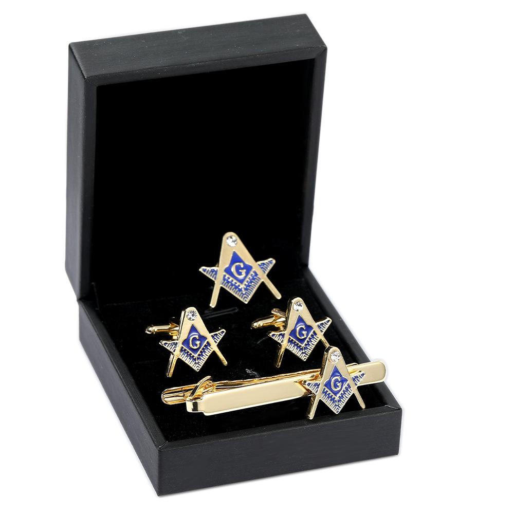 Moda europejska i amerykańska nowe kreatywne spinki do mankietów masońskie męskie biznesowe koszula francuska spinka do krawata ozdoba broszka