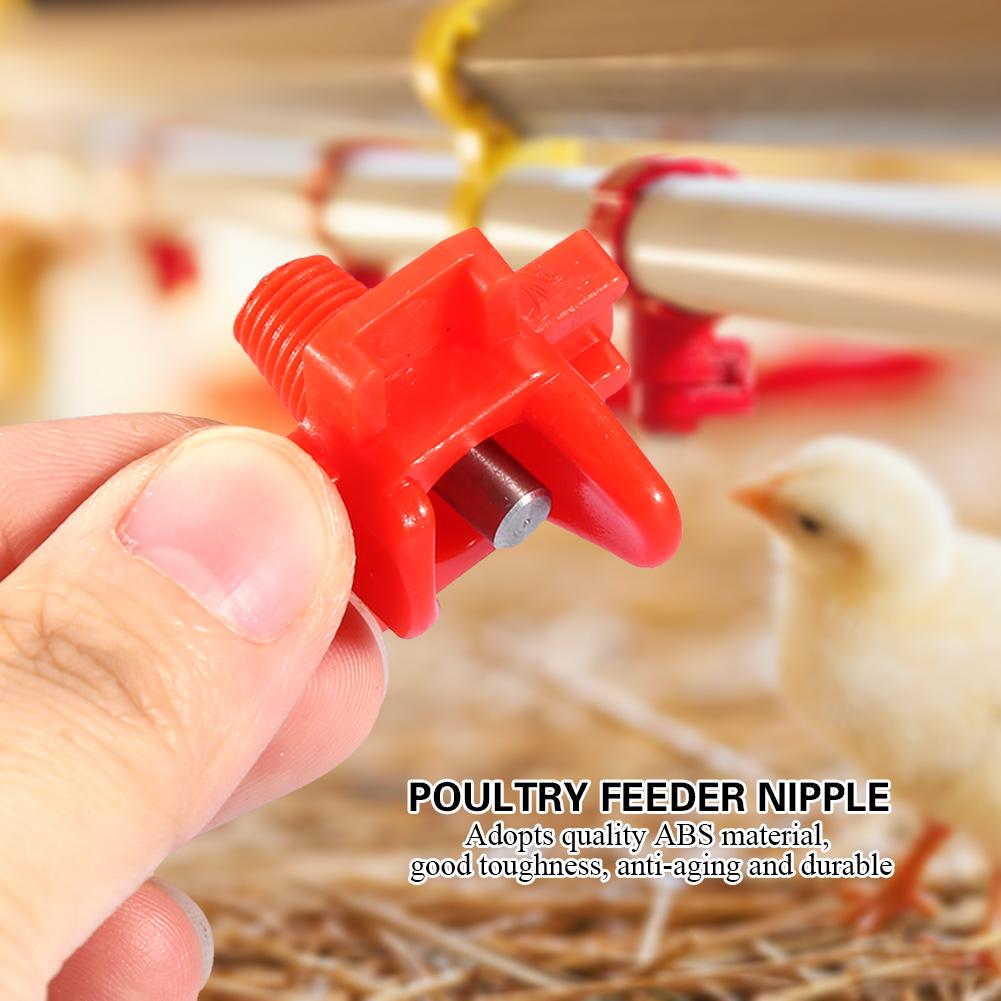 10pcs pack Automatic Chicken Feeder Nipples Water Drinking Dispenser for Poultry Farming