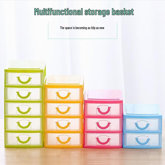 Four-Layer Desktop Organizer Storage Box with Drawer System