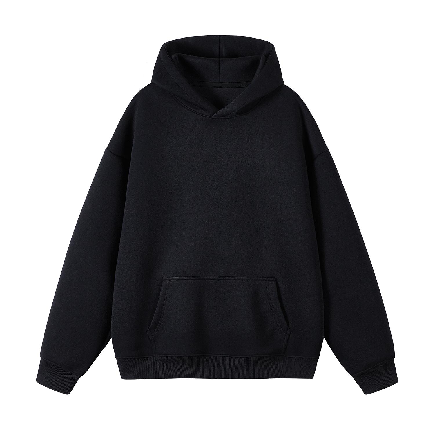 

Spring Men Soild Color Hooded Sweatshirts High Street Cotton Pullover Hoodies 2026 New Men Y2K Vintage Hoody Clothes S чёрный