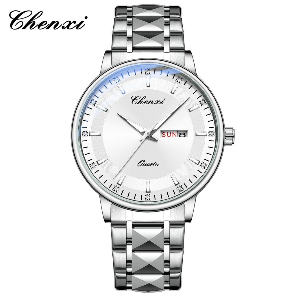 Men's Dual Calendar Dial Fashion Trend Quartz Watch Calendar Night Light Waterproof Watch