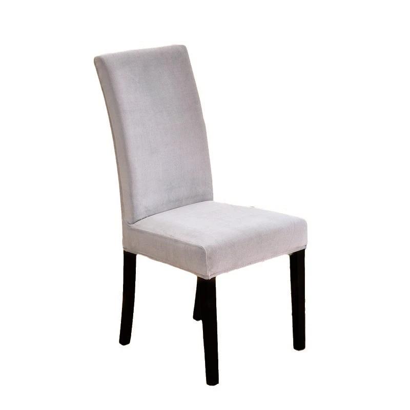 Soft Velvet Dining Chair Cover Universal Long Back Chair Slipcovers Elastic Seat Protector Case for Dining Room Home Decor