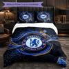 Chelsea FC Vzor 3dílná povlaková souprava na lůžko Měkký povlak na přikrývku z mikrovlákna s povlaky na polštáře do ložnice